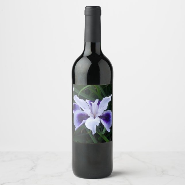 Rótulo De Garrafa De Cerveja Flor Púrpura, Branco-Seda (Frente)