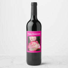 Rótulo De Garrafa De Cerveja Flor Red Rose Feliz Aniversário