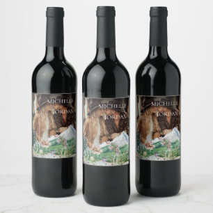 Rótulo De Garrafa De Cerveja Flor Silvestre de Montanha Rústica Foto de Casam