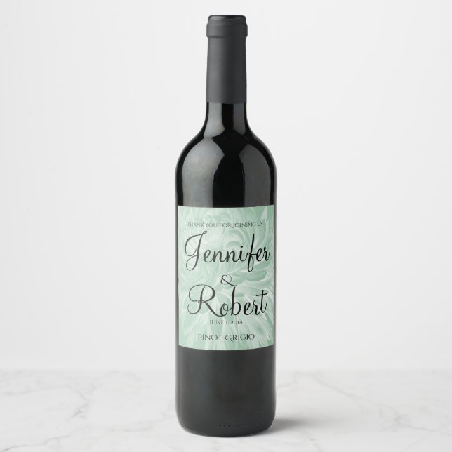 Rótulo De Garrafa De Cerveja Flor Simples Moderna no Rótulo de Vinho de Casamen (Frente)