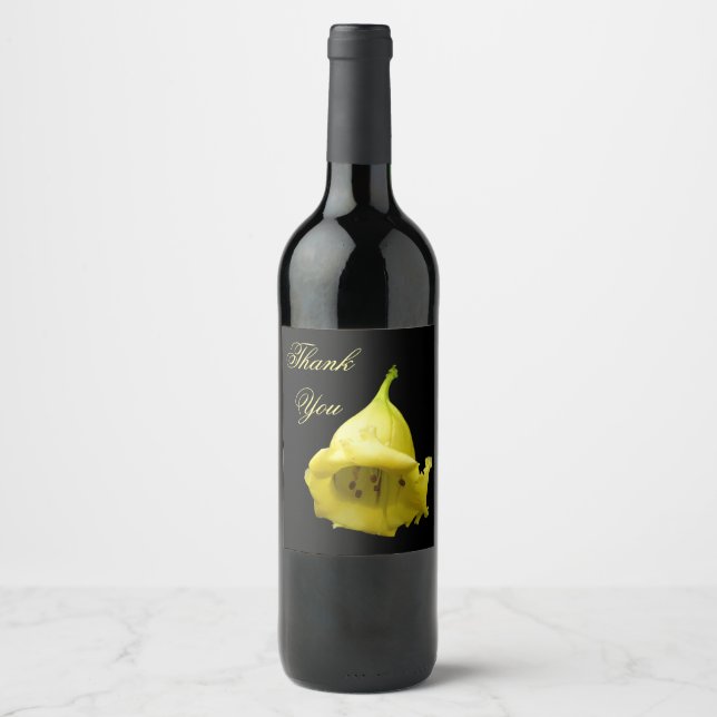 Rótulo De Garrafa De Cerveja Flor tropical amarelo (Frente)