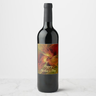 Rótulo De Garrafa De Cerveja Flor verde-laranja-abstrato Vermelho Castanho-Cast