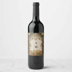 Rótulo De Garrafa De Cerveja Flora Casamento Vintage Art Nouveau