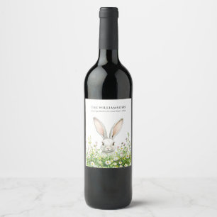 Rótulo De Garrafa De Cerveja Florais de coelho branco felz pascoa personalizado