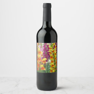 Rótulo De Garrafa De Cerveja Floral Colorida de Snapdragons