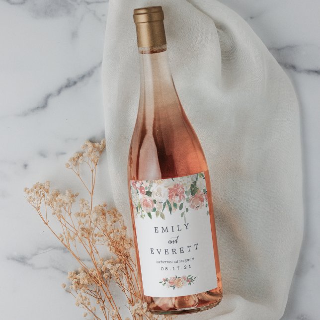 Rótulo De Garrafa De Cerveja Floral de Verão | Casamento Personalizado (Criador carregado)