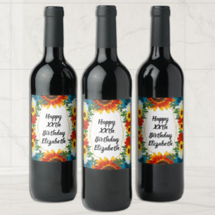 Rótulo De Garrafa De Cerveja Floral Geométrico de Verão no Quintal