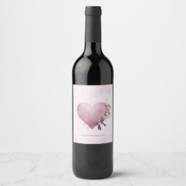 Rótulo De Garrafa De Cerveja Floral Heart Gift Tag Wine Label