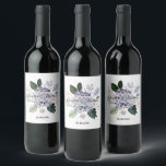 Rótulo De Garrafa De Cerveja Floral Watercolor Wedding<br><div class="desc">Flor e folhas de hipnésia roxa elegante,  perfeitas para rótulos personalizados de chá de panela ou garrafa de vinho de casamento. Convites,  pratos,  guardanapos e muito mais na nossa loja.</div>