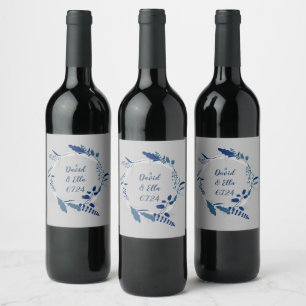 Rótulo De Garrafa De Cerveja Flores bonito de Design Moderno de Wreath