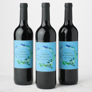 Rótulo De Garrafa De Cerveja Flores bonito de Design Moderno de Wreath