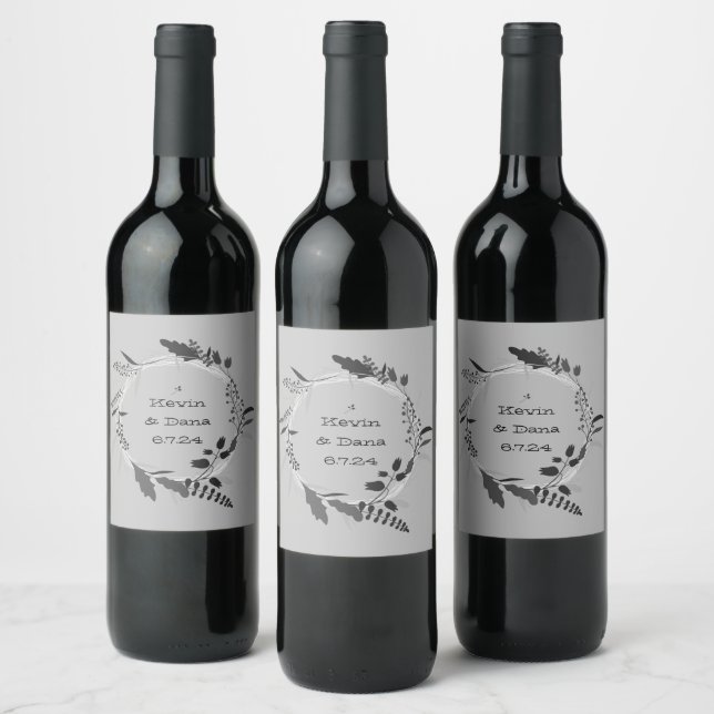 Rótulo De Garrafa De Cerveja Flores bonito de Design Moderno de Wreath (Garrafas)
