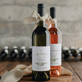 Rótulo De Garrafa De Cerveja Flores brancas espanholas Gracias Calliografia Bau