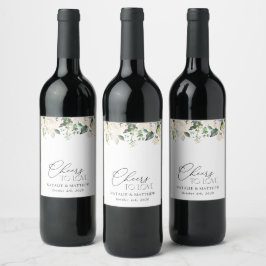 Rótulo De Garrafa De Cerveja Flores Brancas, Flores De Creme, Verde, Casamento