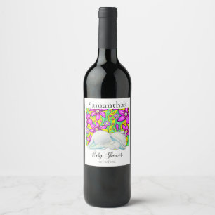 Rótulo De Garrafa De Cerveja Flores De Elefante Cinto Rótulo De Vinho De Chá de