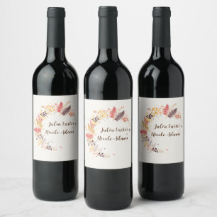 Rótulo De Garrafa De Cerveja Flores de Floresta Selvagem Folhagem de Cogumelos