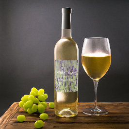 Rótulo De Garrafa De Cerveja Flores de Lavanda Roxas Personalizadas Florais