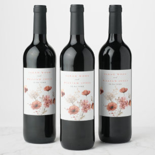 Rótulo De Garrafa De Cerveja Flores de Verão Casamento