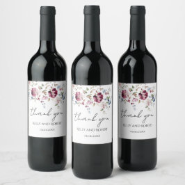 Rótulo De Garrafa De Cerveja Flores Delicadas Obrigado Casamento