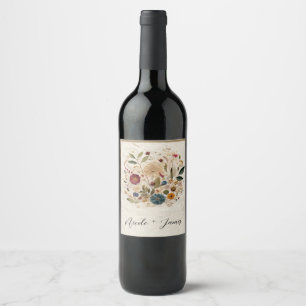 Rótulo De Garrafa De Cerveja Flores Prensadas Jardim Caprichoso Casamento Boêmi
