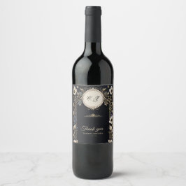 Rótulo De Garrafa De Cerveja Flores românticas brilhantes sobre fundo azul prof