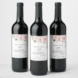 Rótulo De Garrafa De Cerveja Flores Rosadas, Flores Cor-de-Rosa, Folhagens, Ani