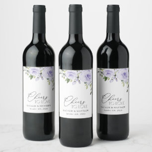 Rótulo De Garrafa De Cerveja Flores Roxas, Flores Lilás, Casamento Floral