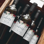 Rótulo De Garrafa De Cerveja Flores Rustic Burgundy Marinho Blue & Red Beauty<br><div class="desc">Flores Rustic Burgundy Marinho Blue & Red Beauty</div>
