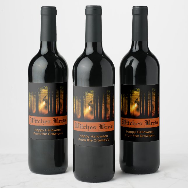 Rótulo De Garrafa De Cerveja Floresta Assombrada de Halloween (Garrafas)
