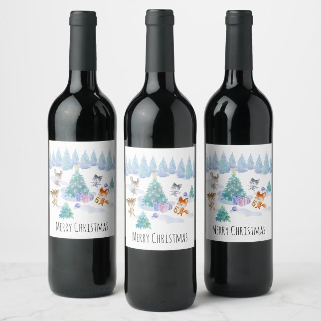 Rótulo De Garrafa De Cerveja Floresta Dançante - Caqueta de Natal (Garrafas)