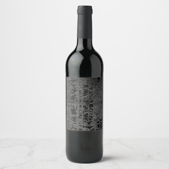 Rótulo De Garrafa De Cerveja floresta encantada, floresta negra, preto e branco (Frente)