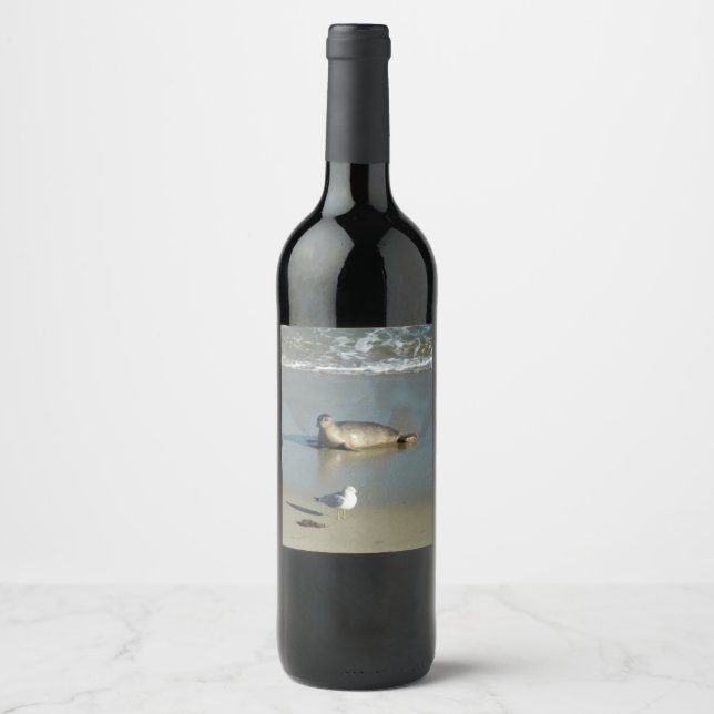Rótulo De Garrafa De Cerveja Foca-comum em La Jolla Califórnia (Frente)