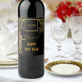 Rótulo De Garrafa De Cerveja Fogos de artifício de 1920 na véspera do Ano Novo