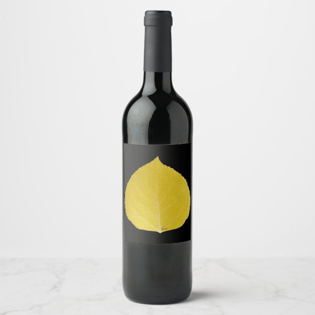 Rótulo De Garrafa De Cerveja Folha Amarela Aspen #5 (Frente)
