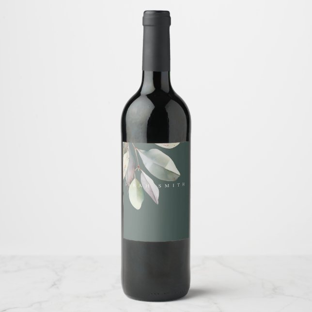 Rótulo De Garrafa De Cerveja Folhas de eucalipto Elegante (Frente)