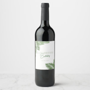 Rótulo De Garrafa De Cerveja Folhas Tropicais