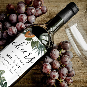 Rótulo De Garrafa De Cerveja Folhas Verdes de Aquarela Tropical da Moda