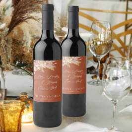 Rótulo De Garrafa De Cerveja Foliage Duet Terracotta Botanical Wedding Toast