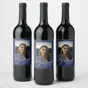 Rótulo De Garrafa De Cerveja Formando Azul de Foto Editável Moderno  Graduaç