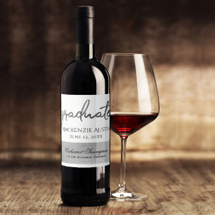 Rótulo De Garrafa De Cerveja Formando de prata   Trendy Platinum Brush Script