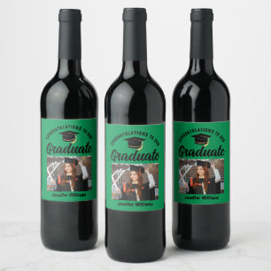 Rótulo De Garrafa De Cerveja Formando Preto Verde Festa de formatura Personaliz