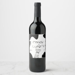 Rótulo De Garrafa De Cerveja Formas de Rabiscos Excêntricos Script Casamento
