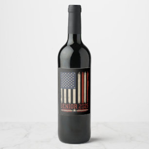 Rótulo De Garrafa De Cerveja Formatura da turma de 2025 Bandeira Americana EUA