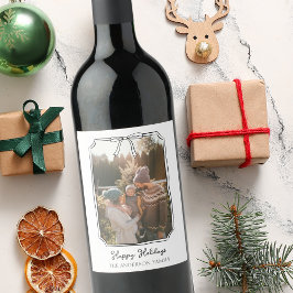 Rótulo De Garrafa De Cerveja Foto da família branca e preta de Arco simples min