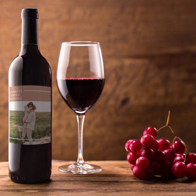 Rótulo De Garrafa De Cerveja Foto da família moderna | Agradecido Grateful (Criador carregado)