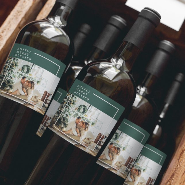 Rótulo De Garrafa De Cerveja Foto da família moderna | Feliz alegre abençoada | (Criador carregado)