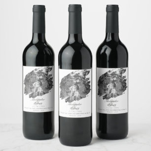 Rótulo De Garrafa De Cerveja Foto de Brushaft Modern   Casamento Branco