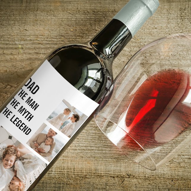 Rótulo De Garrafa De Cerveja Foto de Colagem Moderna | Presente de Pai (Criador carregado)