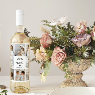 Rótulo De Garrafa De Cerveja Foto De Colagem Moderna Te Ama Avó Melhor Present