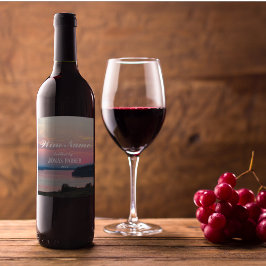 Rótulo De Garrafa De Cerveja Foto do Sunset Pink Seascape Personalizada